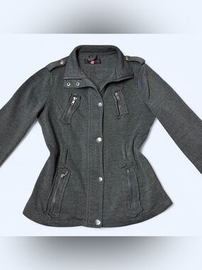 Y2K Grunge Grey Peacoat Jacket by New Look!